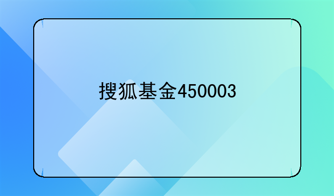 搜狐基金450003