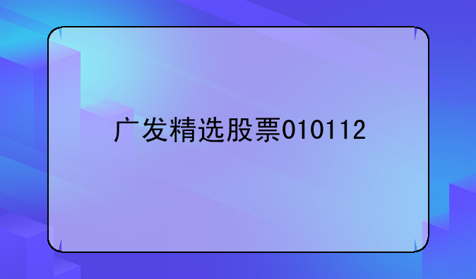 广发精选股票010112